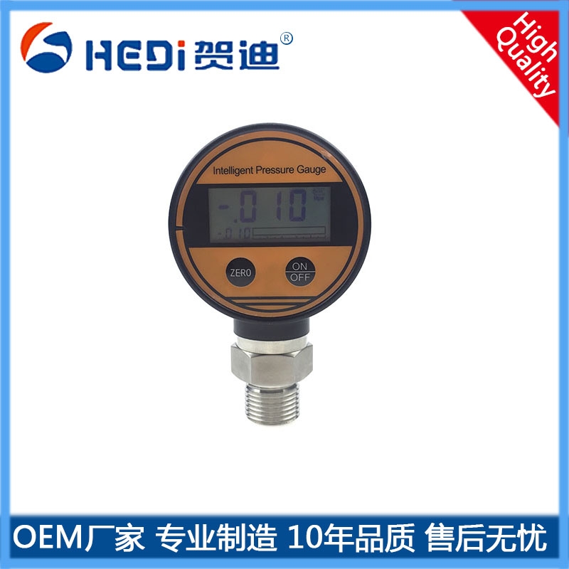 廣東HDB108電池?cái)?shù)字壓力表應(yīng)用于電池供電，設(shè)備計(jì)量?jī)x器等-賀迪工廠定做